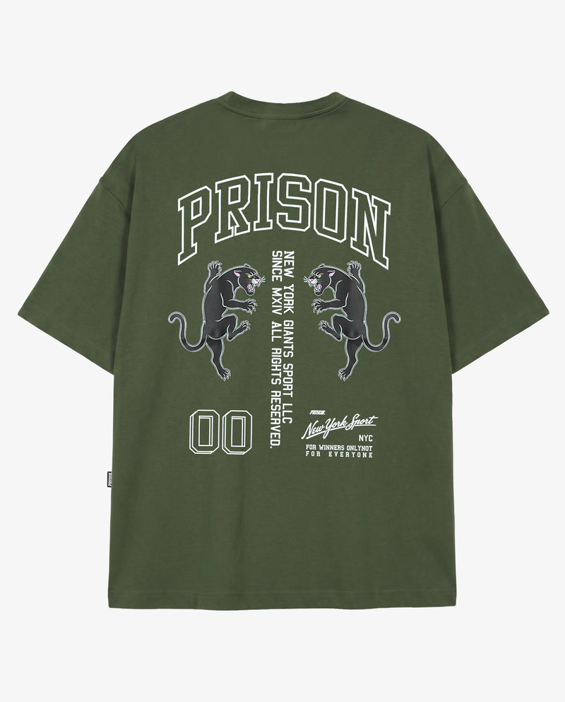 Camiseta Oversized NY Varsity Prison Verde Militar