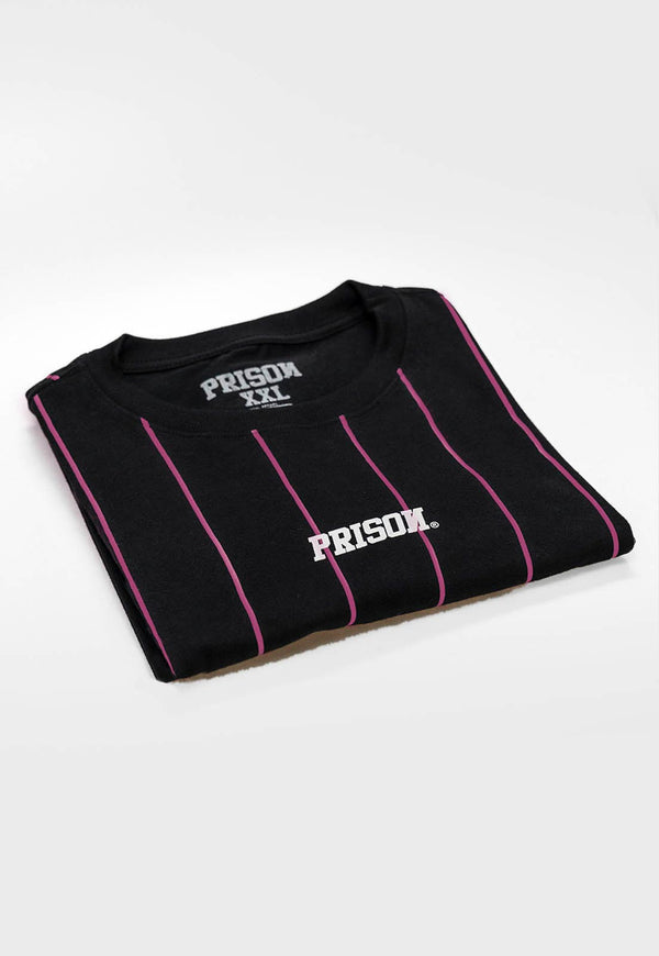 Camiseta Prison Listrada Pink Lines Preta