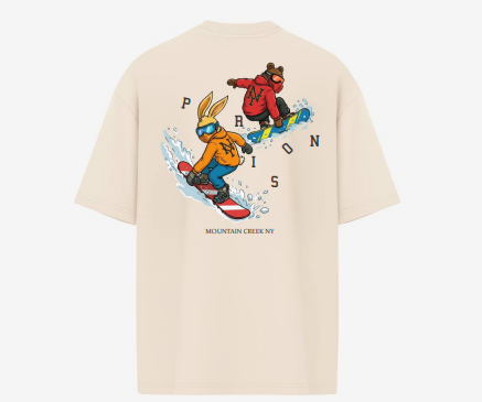 Camiseta Oversized Vintage Snowboard Off-White