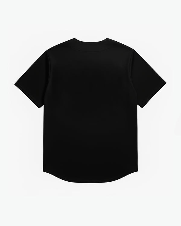 Camisa Baseball Jersey Bordada Preta