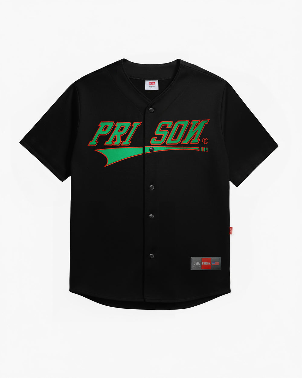 Camisa Baseball Jersey Bordada Preta