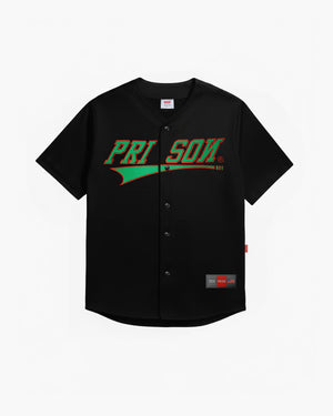 Camisa Baseball Jersey Bordada Preta