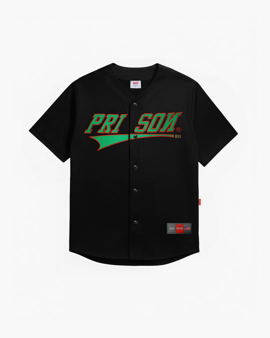 Camisa Baseball Jersey Bordada Preta
