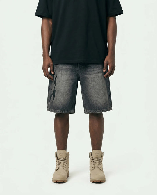 Bermuda Jeans Baggy Washed Flame Estonada