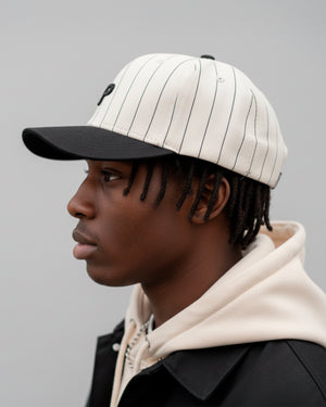 Boné dad hat pinstripe off white