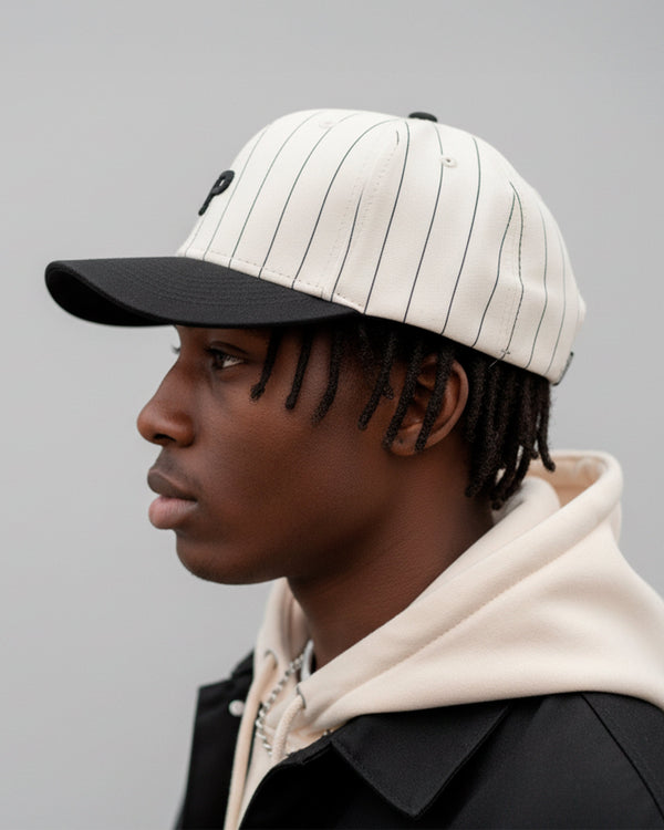 Boné dad hat pinstripe off white