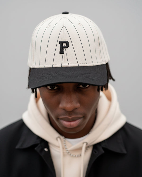 Boné dad hat pinstripe off white