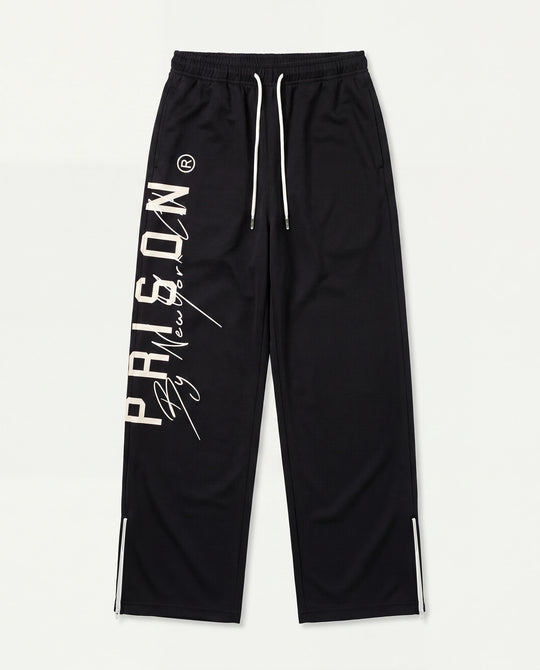 Calça Baggy Masculina Prison Track Zíper Preta