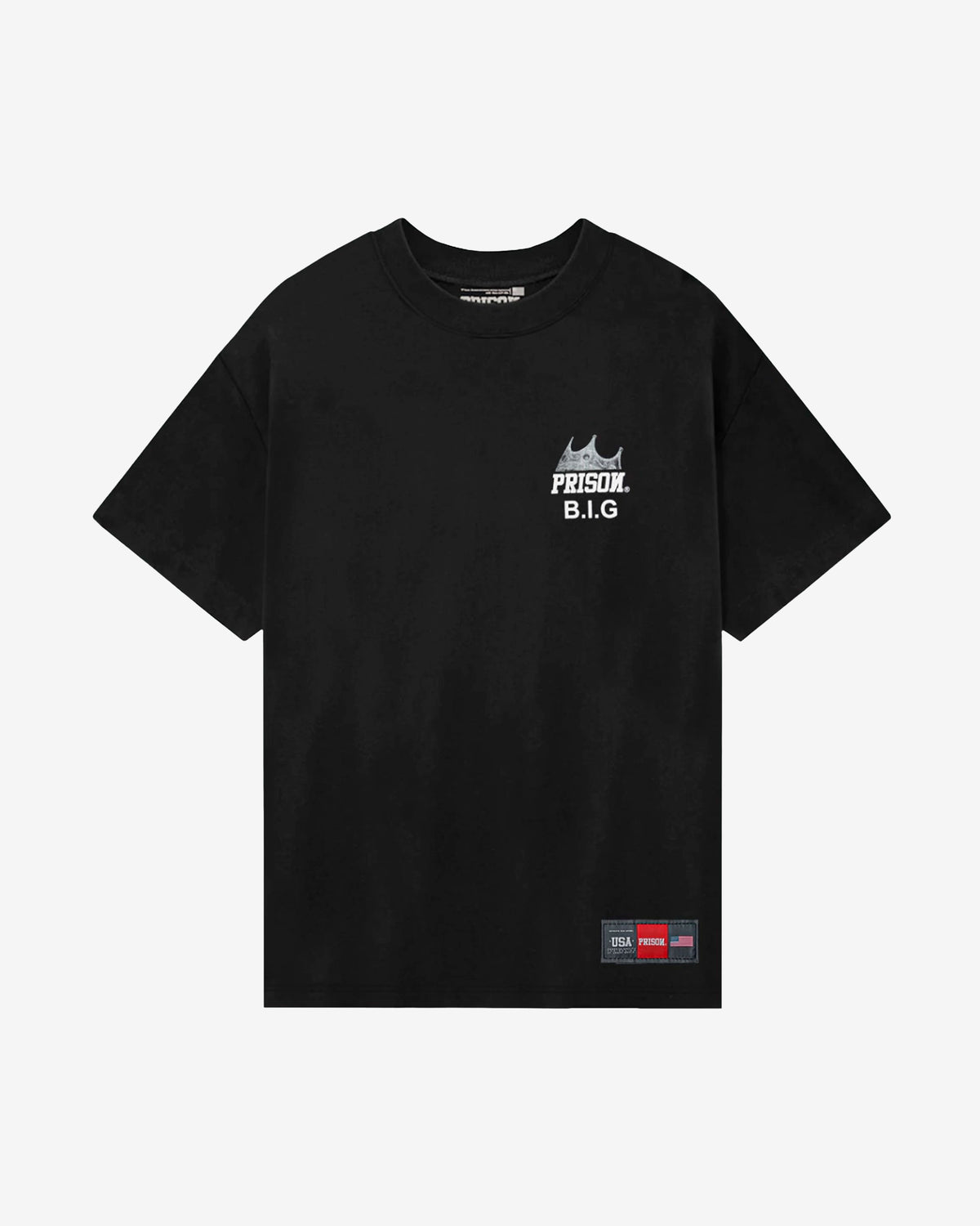 Camiseta streetwear notorious big prison preta
