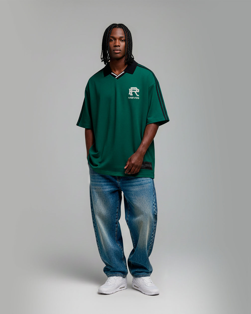 Camisa polo oversized college prison x mavericks