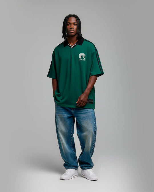 Camisa polo oversized college prison x mavericks