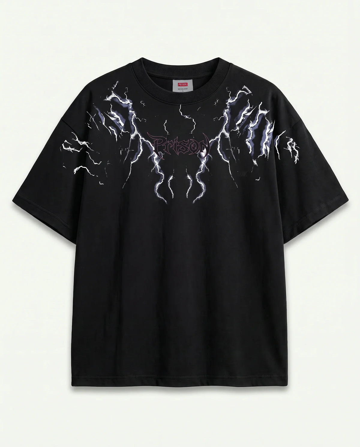Camiseta Oversized Lightning Preta — frente
