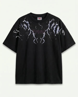 Camiseta Oversized Lightning Preta — frente