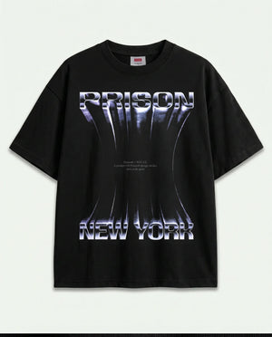 Camiseta Oversized New York Chrome Preta — frente