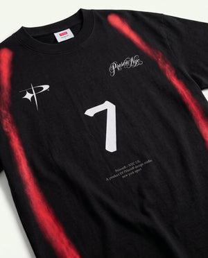 Detalhe da estampa DTF — Seven Flames