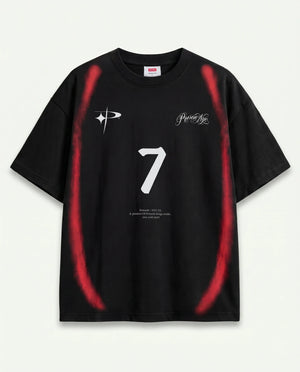 Camiseta Oversized Seven Flames Preta — frente