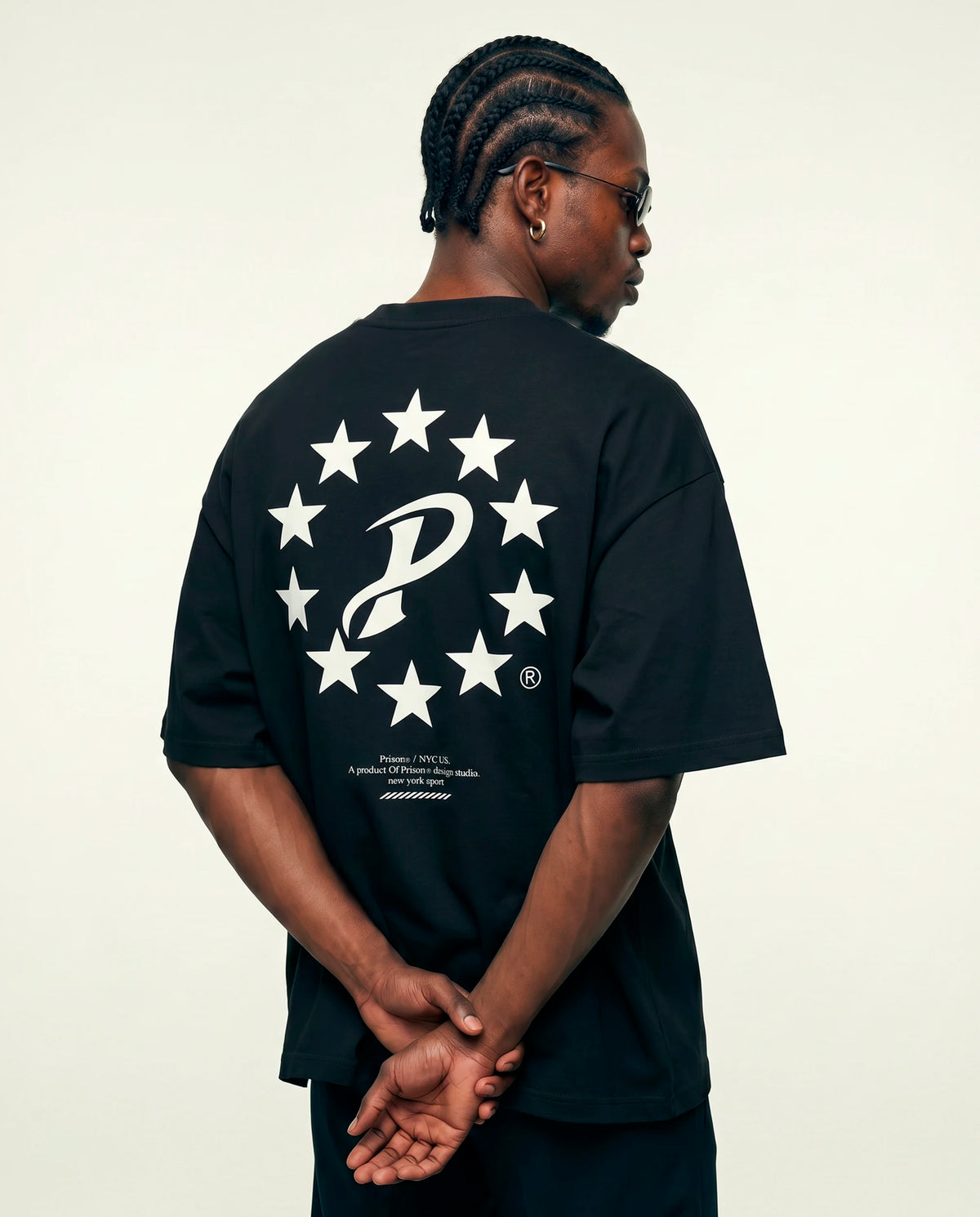 Camiseta Oversized Worldwide Stars Preta