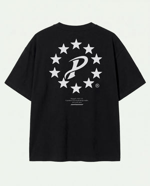 Camiseta Oversized Worldwide Stars Preta