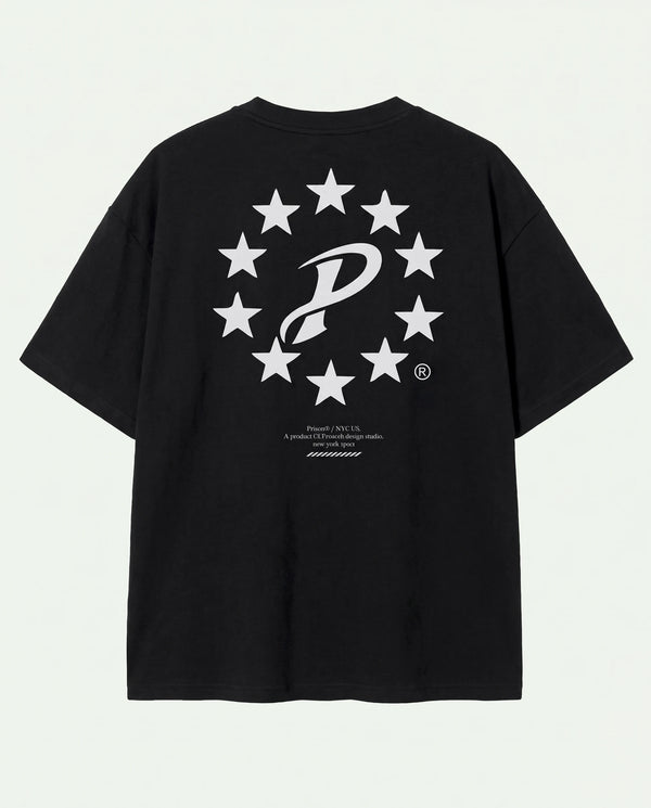 Camiseta Oversized Worldwide Stars Preta