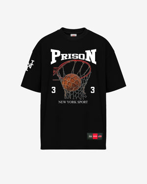 Camiseta oversized basketball hoop preta