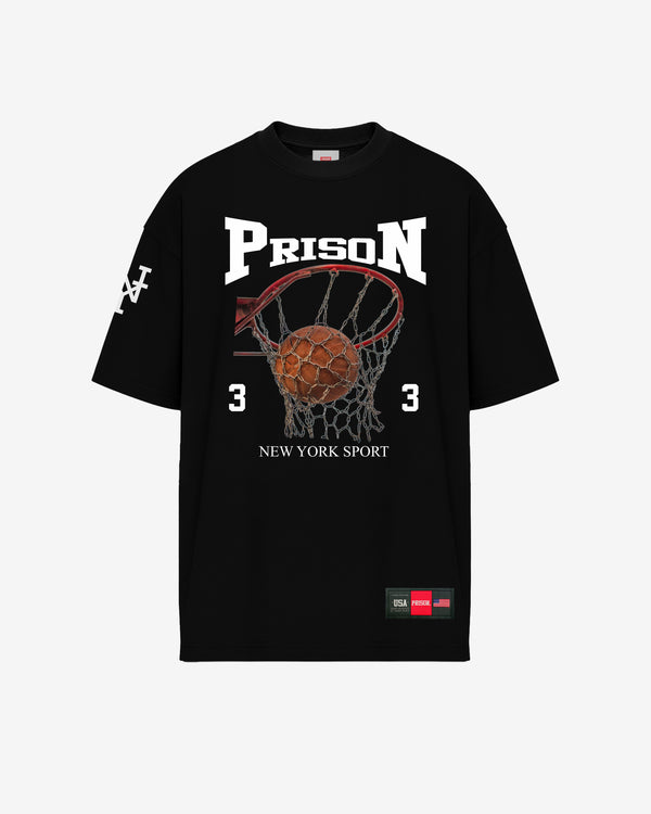 Camiseta oversized basketball hoop preta