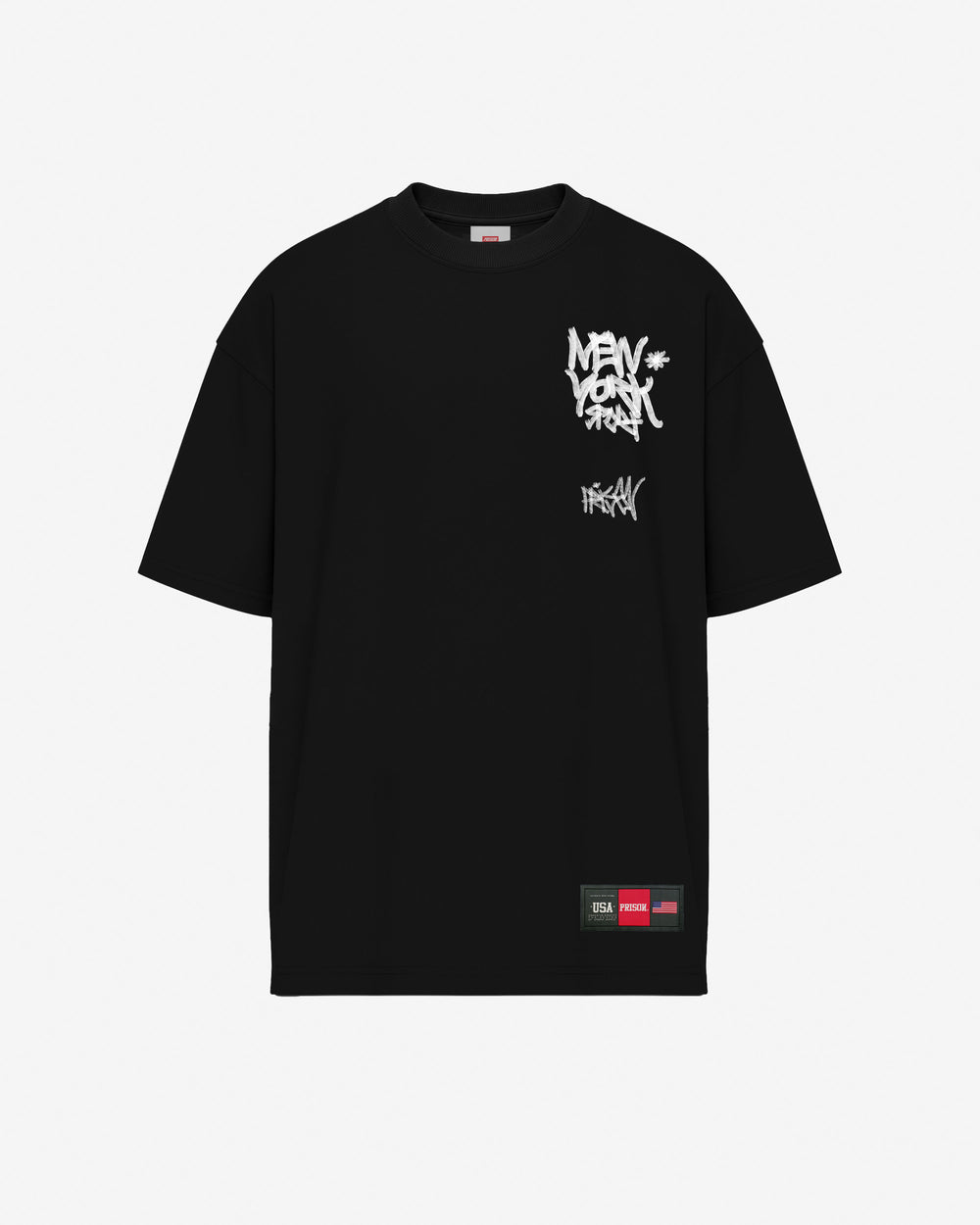 Camiseta oversized new york preta