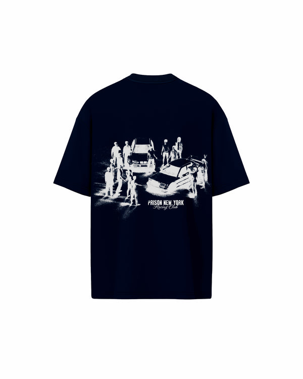 Camiseta oversized racing club prison azul marinho