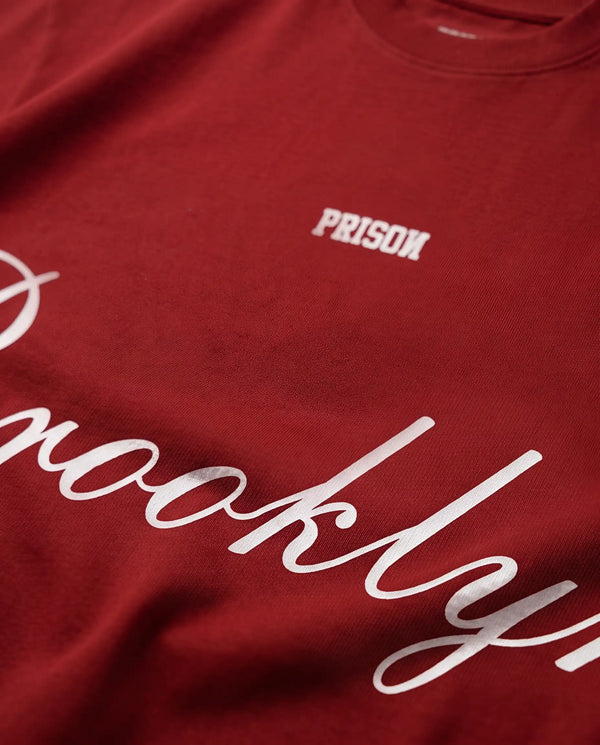 Camiseta Oversized Brooklyn Lettermark Vermelha