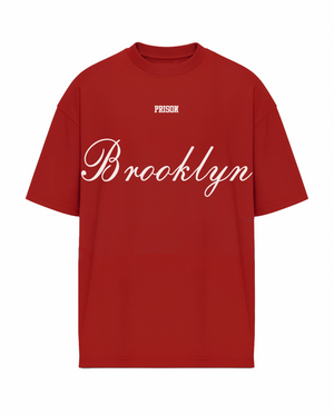 Camiseta Oversized Brooklyn Lettermark Vermelha