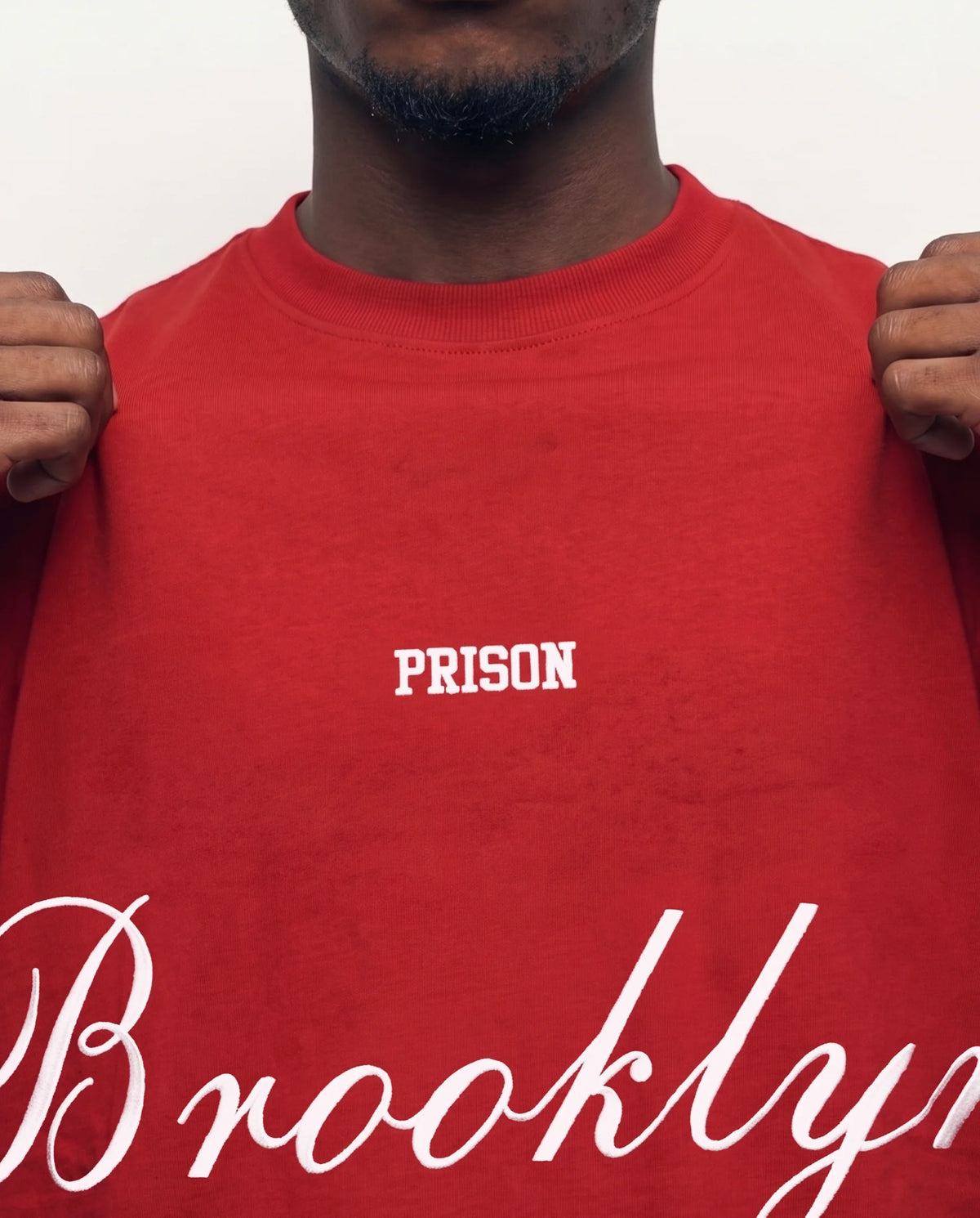 Camiseta Oversized Brooklyn Lettermark Vermelha
