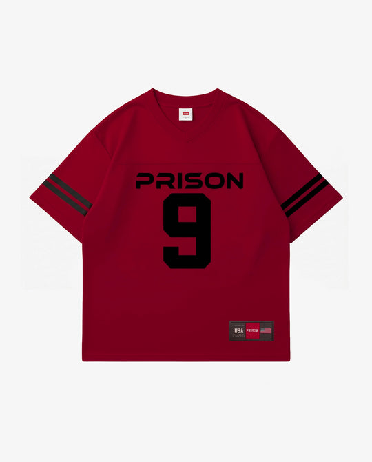 Camiseta futebol americano oversized Dark 9 Vinho Prison