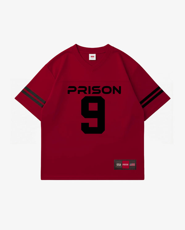 Camiseta futebol americano oversized Dark 9 Vinho Prison