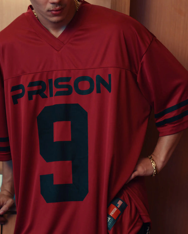 Camiseta futebol americano oversized Dark 9 Vinho Prison