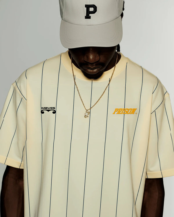 Yellow striped streetwear t-shirt