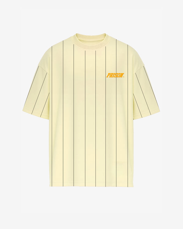 Camiseta listrada streetwear amarela