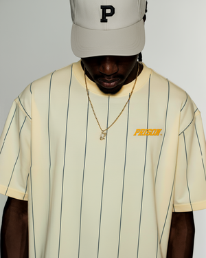 Camiseta listrada streetwear amarela