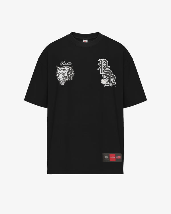 Camiseta Oversized Baseball Preta