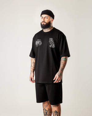 Camiseta Oversized Baseball Preta