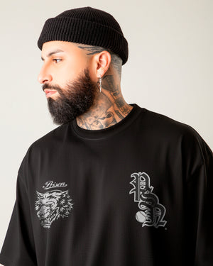 Camiseta Oversized Baseball Preta