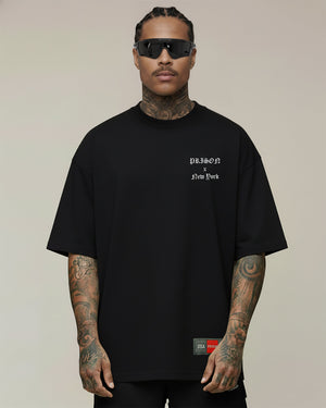 Camiseta oversized workout preta