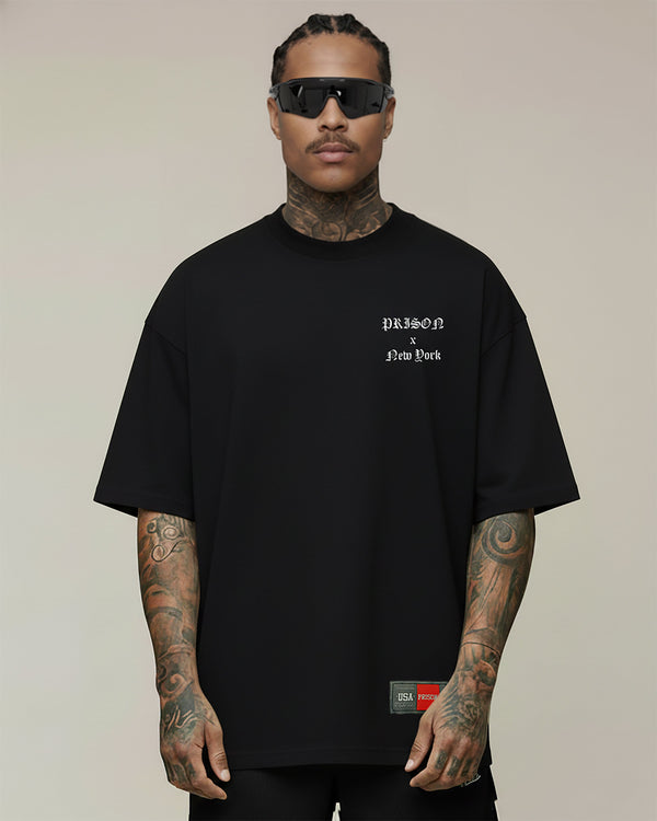 Camiseta oversized workout preta