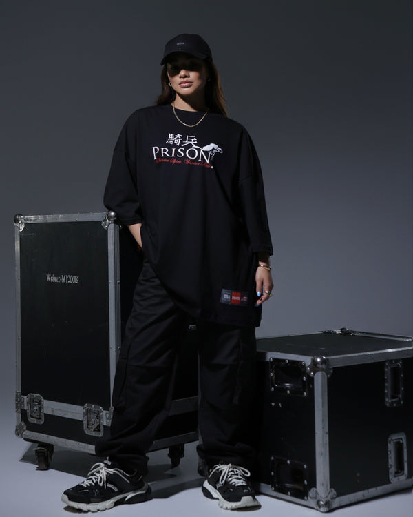 Camiseta oversized samurai preta