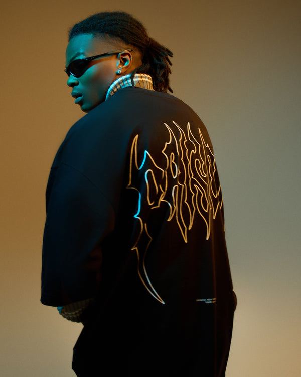 Camiseta oversized Iron preta