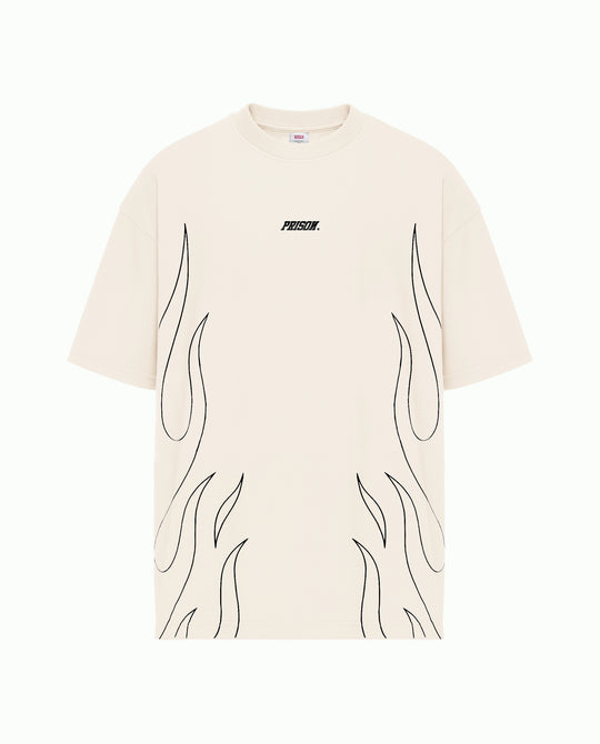 Camiseta Oversized Flame Prison X Offwhite