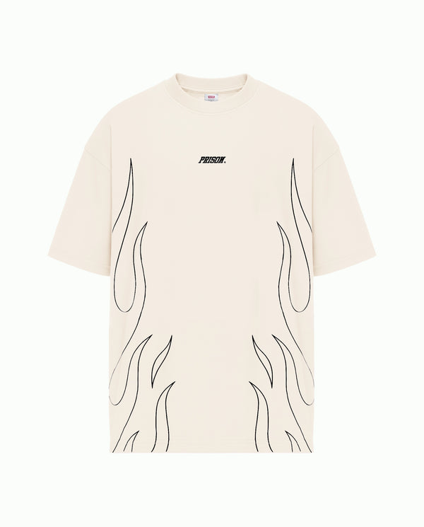 Camiseta Oversized Flame Prison X Offwhite