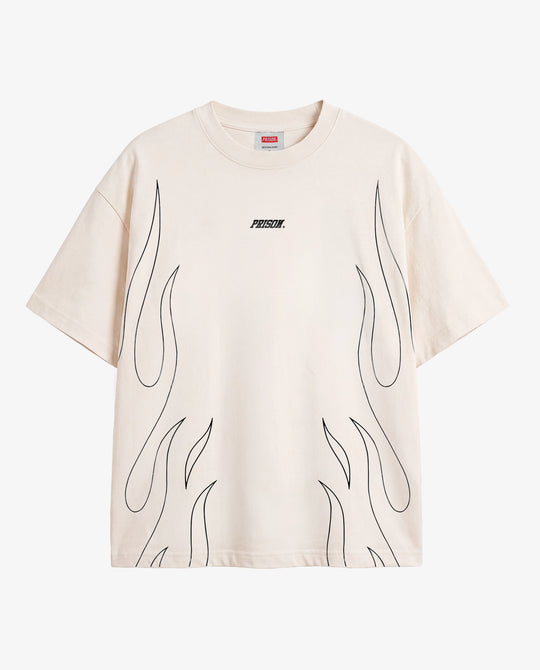 Camiseta Oversized Flame Prison X Offwhite