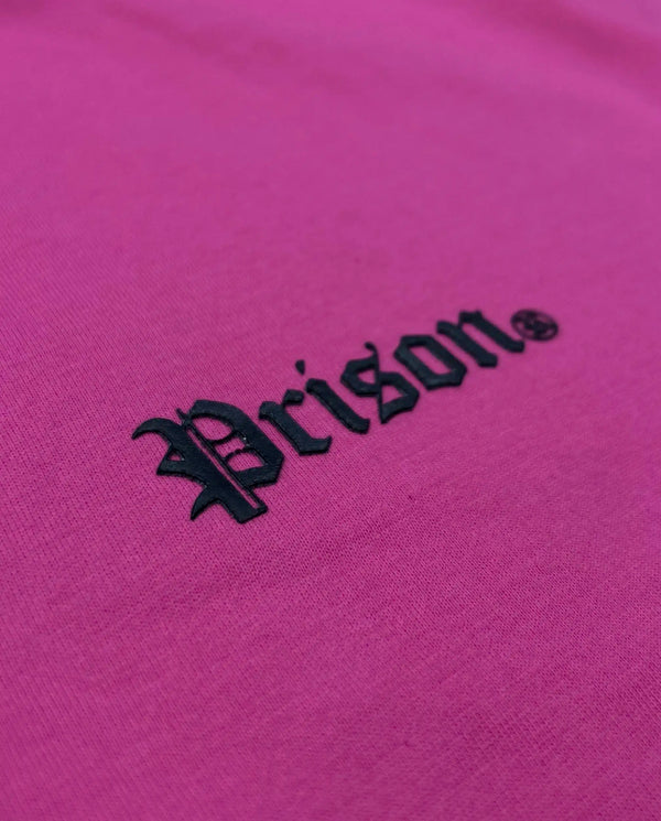 Camiseta Oversized Prison® Streets Rosa — detalhe silk