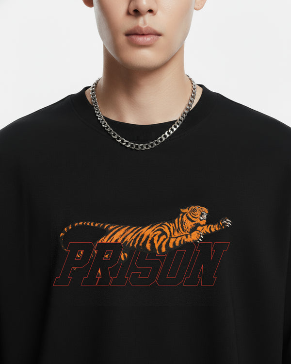 Camiseta street wear tiger preta