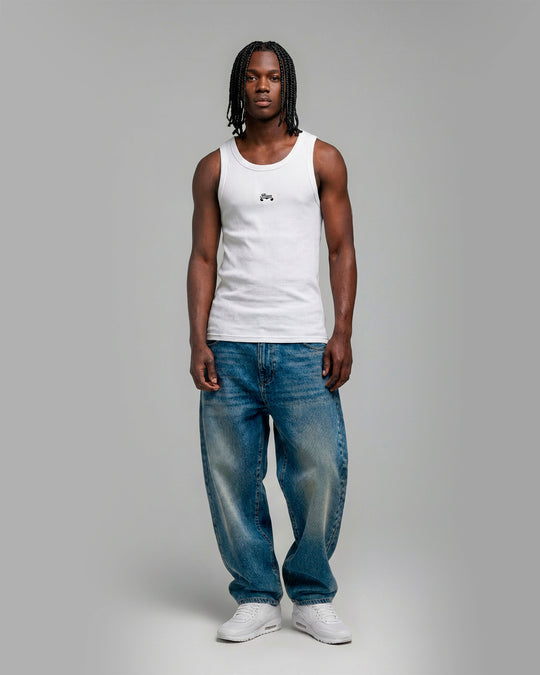 Regata canelada branca prison x mavericks