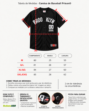 Camisa baseball Brooklyn jersey preta
